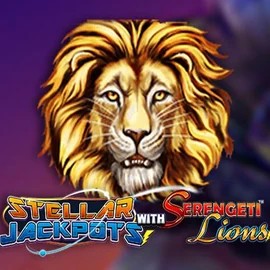 Stellar Jackpots with Serengeti Lions online game logo by Lightning Box Game on x3bets.org